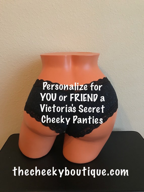 Personalize a NEW Black Sparkle Victoria's Cheeky Panty for YOU or a FRIEND