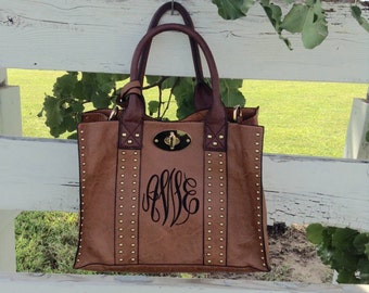 Beautiful studded purse ~ Monogram Purse ~ preppy monogram purse ~ medium size