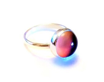 Sterling Mood Ring, Silver Mood Ring, Mood Ring Sterling, Mood Stone Ring, Sterling Mood Ring, Vintage Mood Ring, Color Changing Ring, Mood