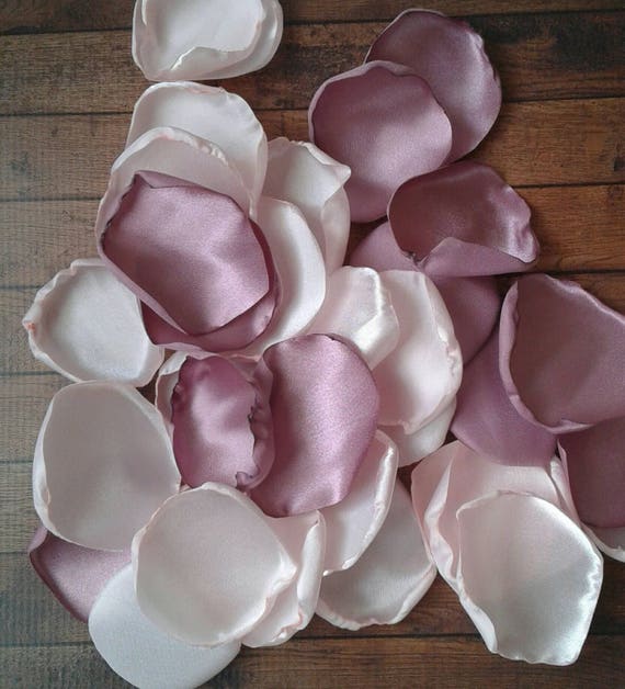 Mauve rose petals Blush rose petals Mauve and Blush wedding