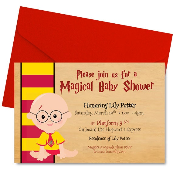 Harry Potter Baby Shower Invitation Harry Potter Shower