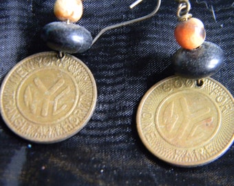 New York Subway Token Earrings