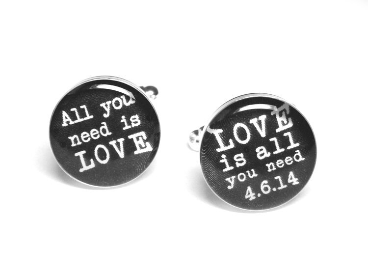 All You Need is LOVE Personalized Wedding Cufflinks, Groom, Fiance ... All You Need is LOVE Personalized Wedding Cufflinks, Groom, Fiance ...