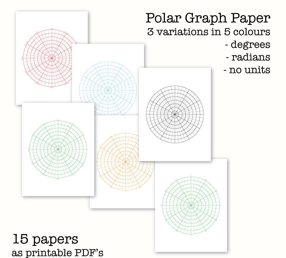 15 polar graph papers circular graph paper digital graph paper graph paper printable 8 5x11 full sheet