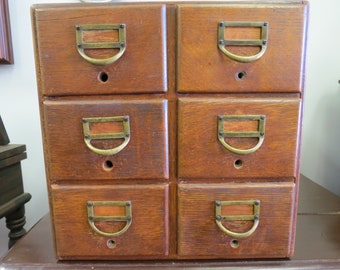 Vintage Wood 6 Drawer Card Catalog