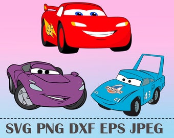 SVG Lightning McQueen CARS3 Vector Layered Cut File Silhouette Cameo Cricut Design Template Stencil Vinyl Decal Tshirt Heat Transfer Iron on