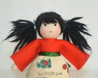 Waldorf doll. Small Waldorf doll. Waldorf doll for nature table. Felt dolls. Small doll for maypole dancing.