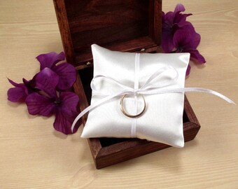 Wedding Ring Pillow, Ring Bearer Box Pillow, Mini Ring Pillow, Rustic Wedding Ring Box Pillow, Jewelry Pad, Small Satin Bridal Ring Pillow