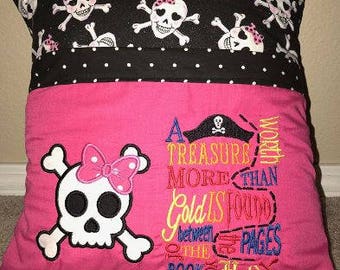 Pirate Girl Reading Pillow