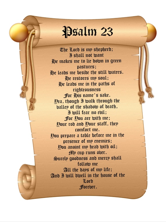 Psalm 23 poster. 23RD PSALM The LORD is my