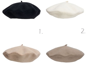 Wool BERET with antenna 29 colors, Vintage French style, HANDMADE hat, one size