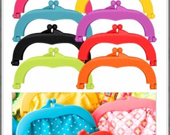 Lecien Jelly clip MEDIUM 5.5" - 8 colors, resin acrylic kiss lock for purse, 1 clip per package - choose a color