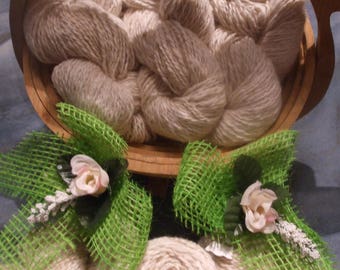 Handspun angora wool in cream