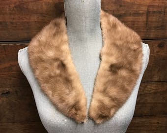 Vintage Brown Mink Fur Collar, Shades of Brown Fur Collar, Coat Collar, Vintage Jacket Collar, Coat Accessory