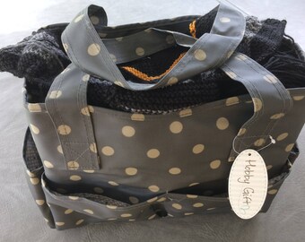 Extra Large Knitting Project Bag, Zipper and EXTRA Pockets, Knitting Tote, by Hobby Gift, # 30099 Tote Bag, Holds Lots of Supplies, Needles