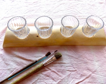 Wooden paint jar holder / Waldorf painting / Reclaimed wood /Homeschooling supplies / Waldorf / Montessori / Reggio