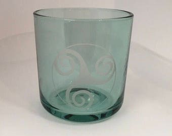 Celtic Knot Design Glass / Candle Holder
