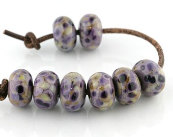 Antique Violet Handmade Lampwork Beads (8 Count) by Pink Beach Studios - SRA (1694)