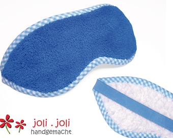 Cuddly Eye Mask in blue-white, made of eco-plush