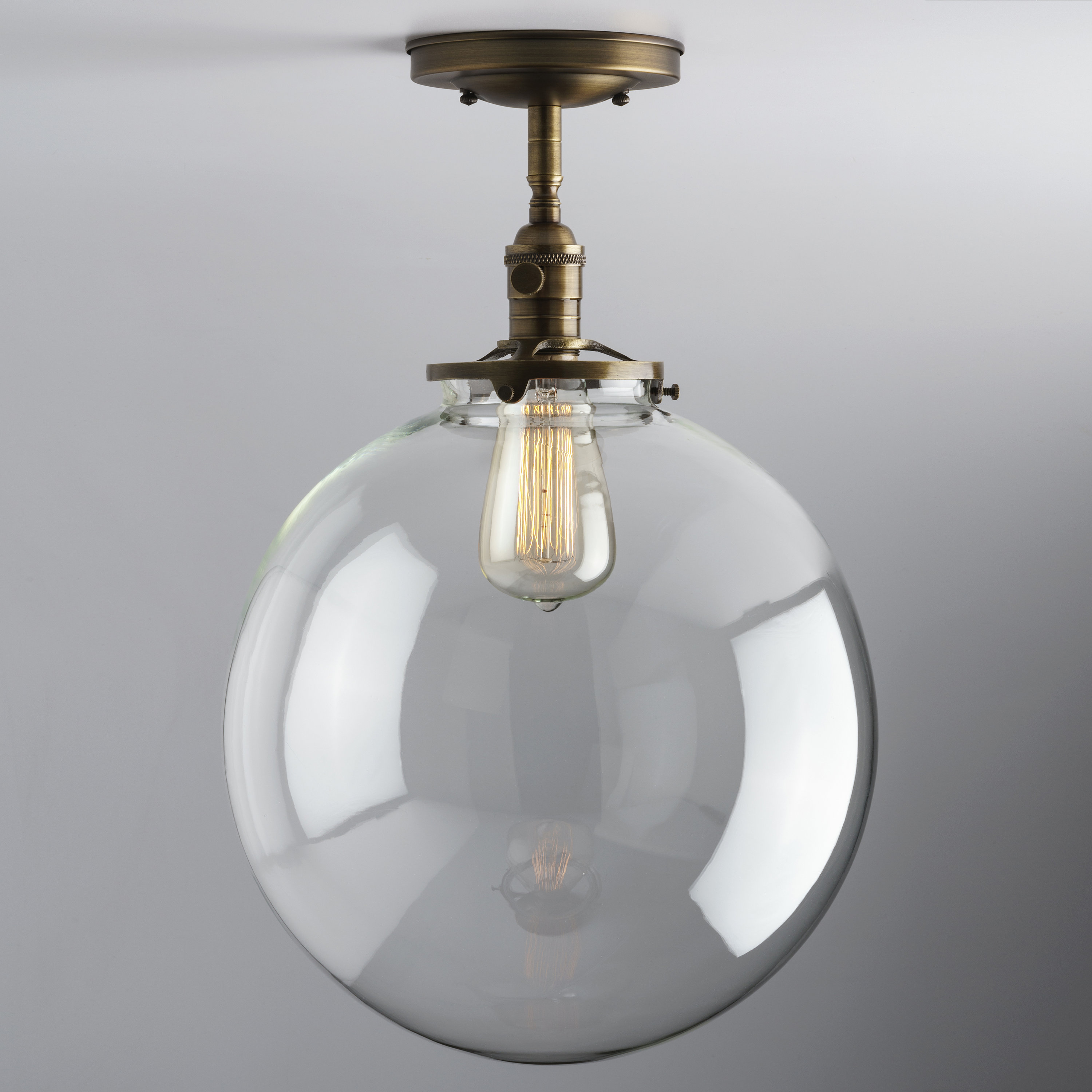 Large Clear glass globe flush mount light 12 glass globe