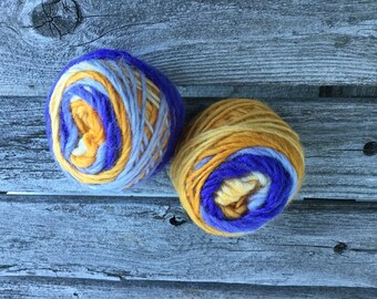 Handspun hand dyed fingerless gloves/Muffatees knitting kit. Softly spun singles