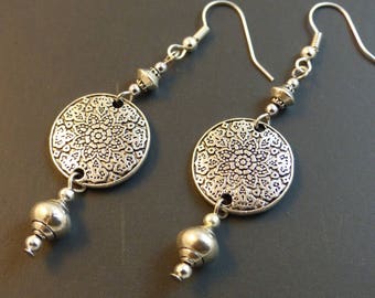 ♥ ♥ Silver Medallion earrings