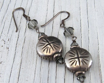 Sterling Silver Earring, Swarovski Crystal