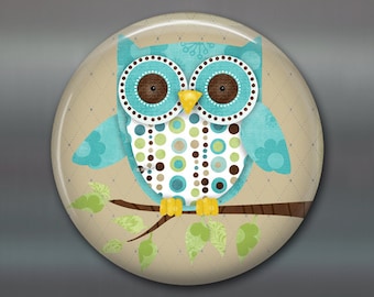 Owl kitchen decor - owl decor for the kitchen - owl gifts for her - round magnets for the fridge - refrigerator magnet - MA-100