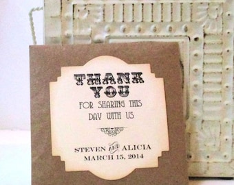 Set of 10 Rustic Wedding Favors - Wildflower Seeds - Personalized - Seed Packets - Thank you