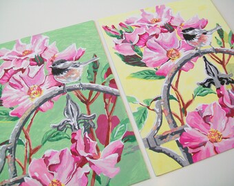 SALE - 2 Handpainted Pictures, completed paint by number pictures