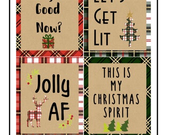Christmas wine labels