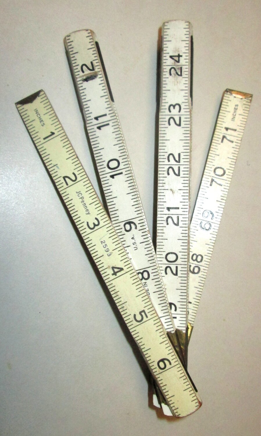 Vintage Engineers Folding Ruler JC Penny 2593