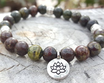 Bloodstone Bracelet Gemstone Bracelet Meditation Bracelet Healing Bracelet Reiki Healing Stone Bead Bracelet