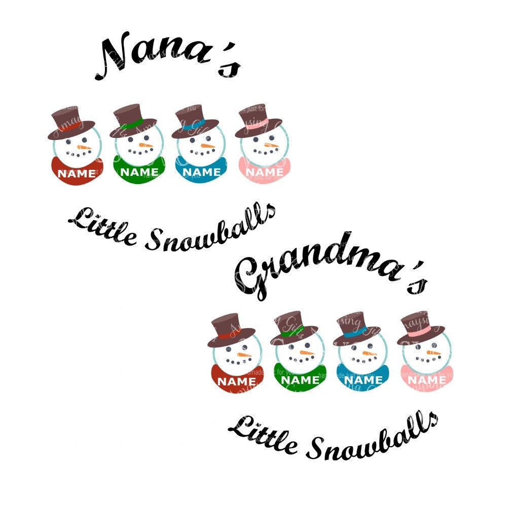Download SVG Set Little Snowballs Grandma Nana Grandparents
