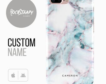 Personalised Marble Phone case, iPhone 7, 8, X, 6, 6s Plus, samsung Galaxy S8, S7 Edge, SE custom name monogram case, personalized Galaxy S6