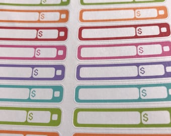 Set of 24 Simple Bill Due Planner Stickers For Your Planner or Calendar. Works great in all planners!
