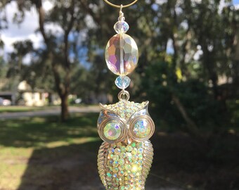 BRIGHT EYES Owl Christmas Ornament | Rhinestone Christmas Ornament | Owl Home Decor | Owl Ornament |