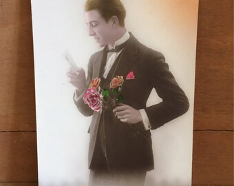 Vintage French Postcard - Bonne Annee Gentleman