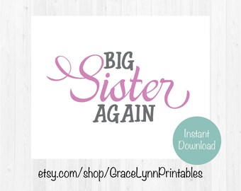 Big sister printable | Etsy