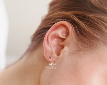 Petite Tiny Triangle Stud Earrings