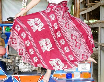 Red hood Long skirt Boho skirt Hippie skirt Elephant skirt Harem skirt Gypsy skirt