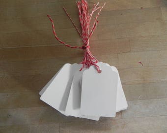 Set of 20 tags in white, for decoration, packaging...