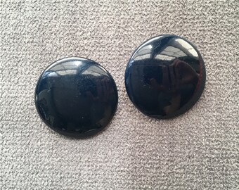 Vintage Navy Blue Round Circle Post Stud Earrings