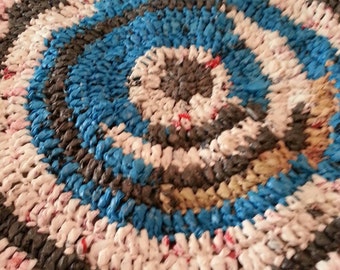 Crochet plastic bag rug