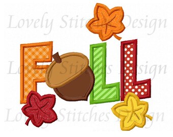 Thanksgiving Fall Acorn Applique Machine Embroidery Design NO:0269