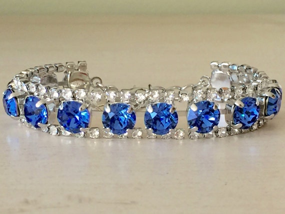 Sapphire & Clear Crystal Bracelet