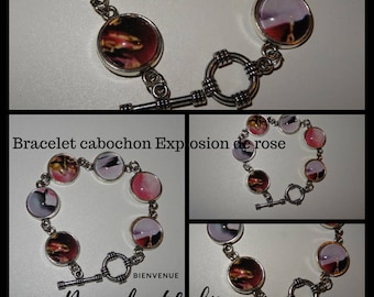 Bracelet Cabochon pink blast
