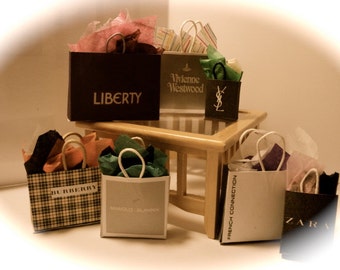 Dolls House Miniatures- 1/12th Shopping Bags - set 2