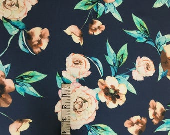 Floral Silk CDC Fabric, Silk Fabric by the Yard, Silk Yardage, Yardage, Silk Fabric