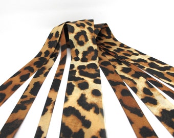 4 Widths|Leopard Printed Grosgrain/Satin/Chiffon Ribbon|Double Sided|Craft Supplies Bow Embellishment|Vibrant Colors|Gift Wrap|Animal Print